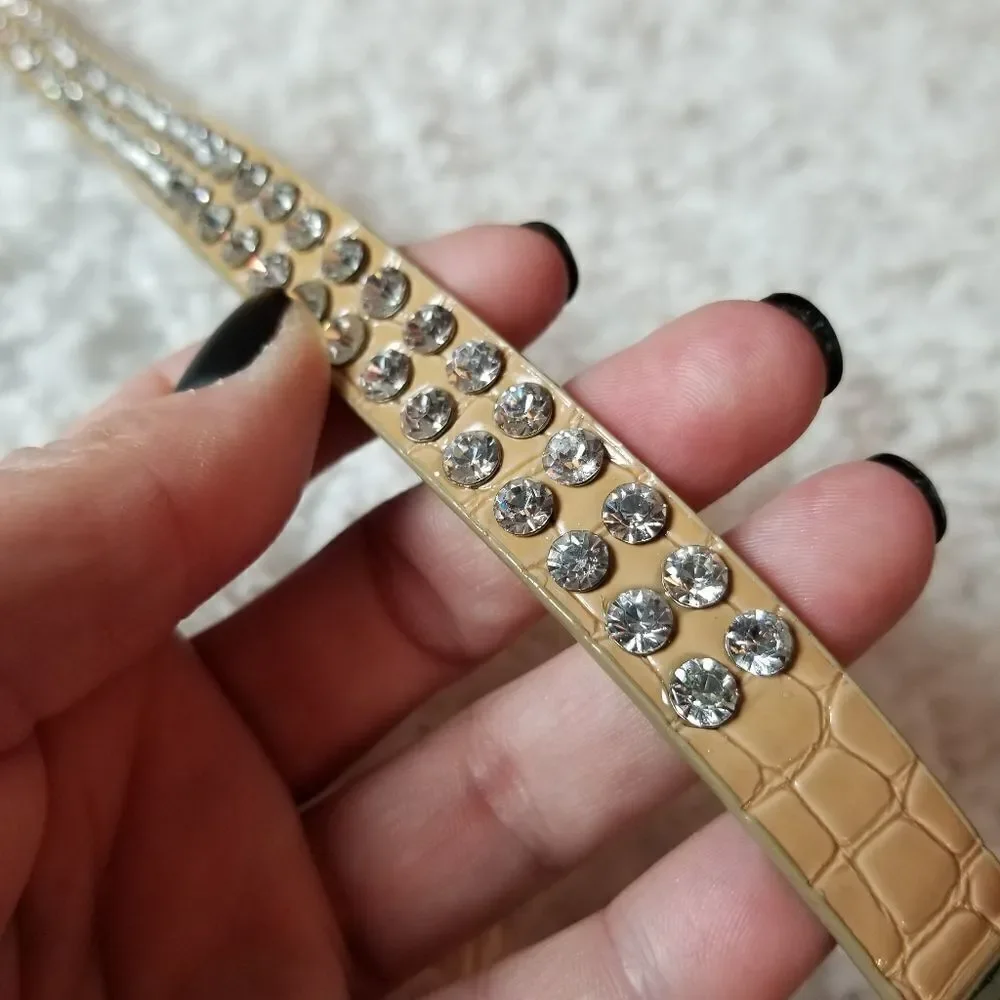 Rhinestone Skinny Belt Unique Small